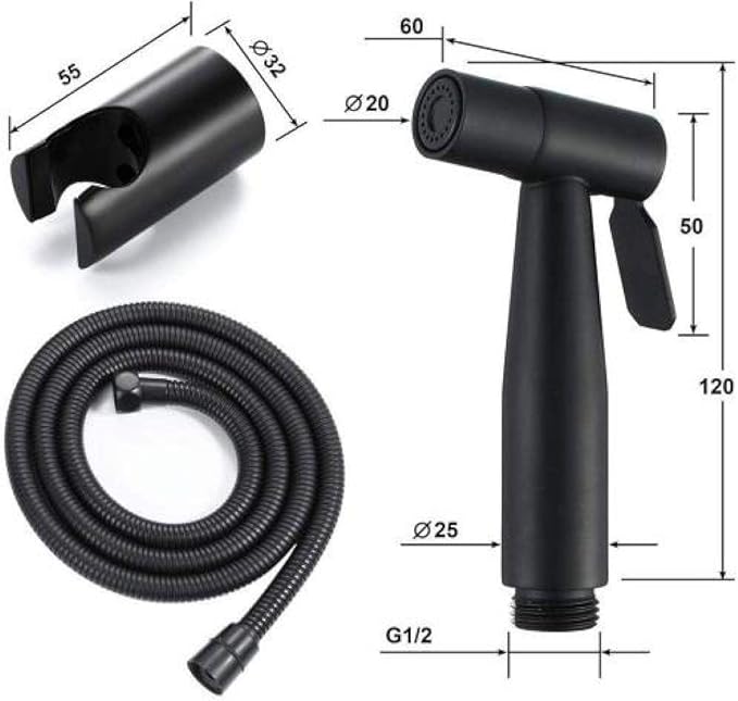 Personal Hygiene Chrome Toilet Cleaning Pet Bath Mop Swimming Pool - Toilet Spray Gun + Suction Hose Full Spray Guns Set Booster Wash Body Cleaner