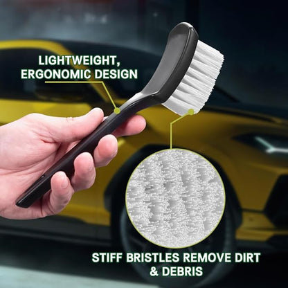 Carpet Cleaning Brush, Car Cleaning Brush, Tire Brush Wheel Cleaner, Universal Soft Bristle Car Wash Brush Short Handle Tire Cleaner Car Accessories for Car Interior Exterior and Home
