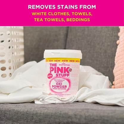 Stardrops - The Pink Stuff - The Miracle Laundry Oxi Powder Stain Remover Specifically Formulated for Whites,1 kg,(Pack of 2)