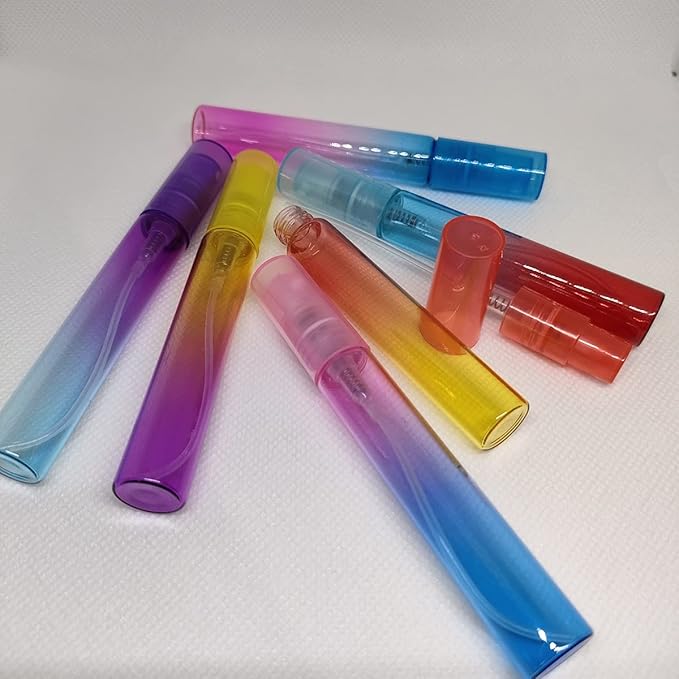 Mini Perfume Spray Bottles Colorful Glass Bottles Refillable Empty Fine Mist Sprayer Bottles Refillable Container Perfume Atomizer for Cleaning Essential Oils Liquid 6 Pieces Ombre Colors (8ml)