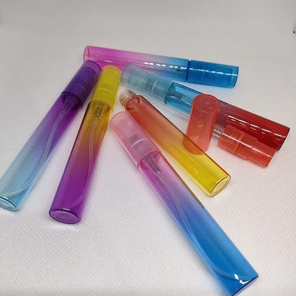 Mini Perfume Spray Bottles Colorful Glass Bottles Refillable Empty Fine Mist Sprayer Bottles Refillable Container Perfume Atomizer for Cleaning Essential Oils Liquid 6 Pieces Ombre Colors (8ml)