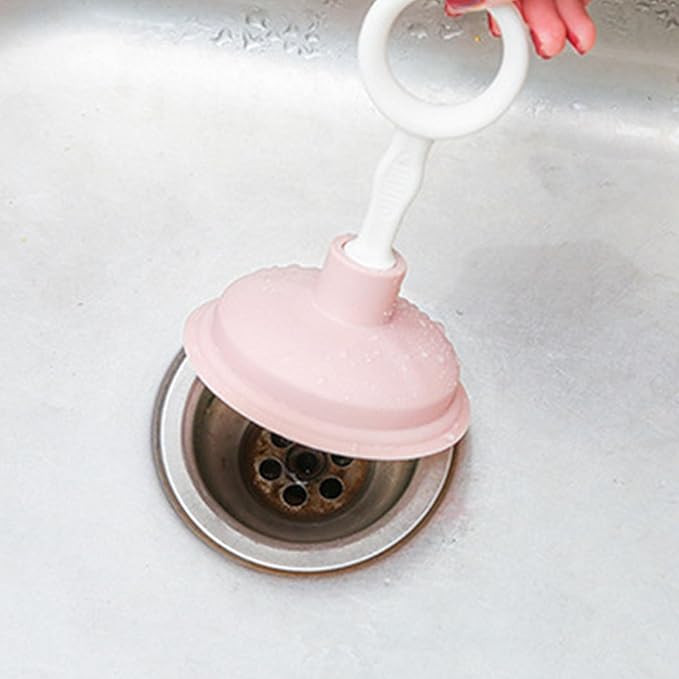Professional Handheld Sink Plunger Versatile Drain Unclogger For Hair And Debris Strong Suction Easy Operation Long Service Life Pp And Pe Construction (Pink)