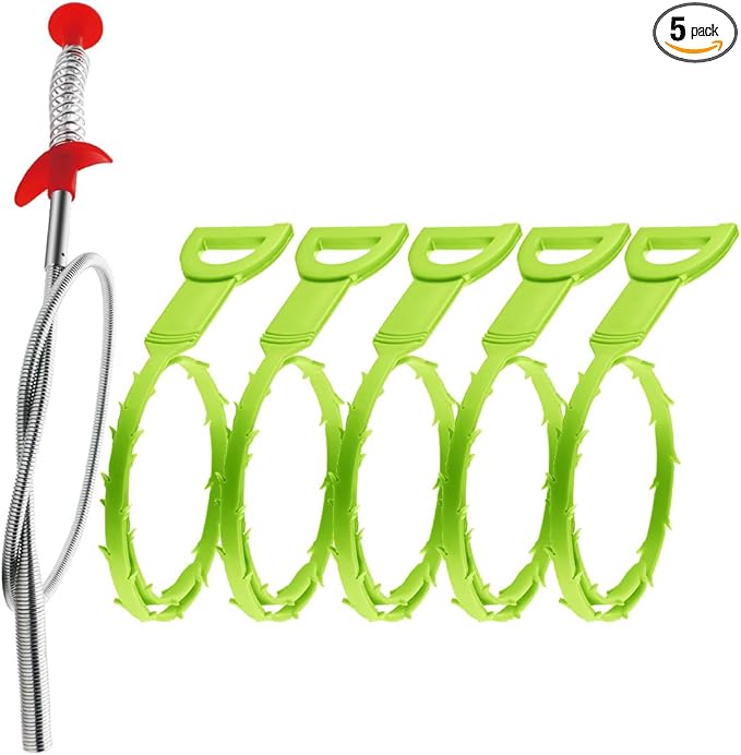 Drain Cleaner Tool, 6 Pack Hair Clog Remover for Sink, 24 Inch Tube Drain Cleaning Tool