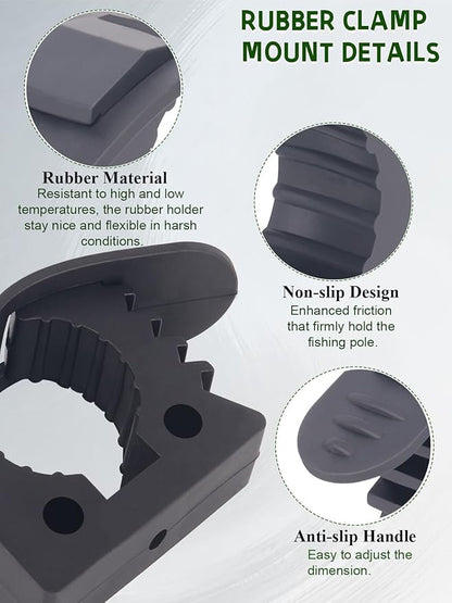 Quick Release Rubber Clamp, Halligan Tool Holder for Mounting Tools & Equipment 1" - 1-1/3" Diameter for Home; Garage; Boat; RV; ATV & Off-Road; Outdoor & Indoor (Pack of 2)
