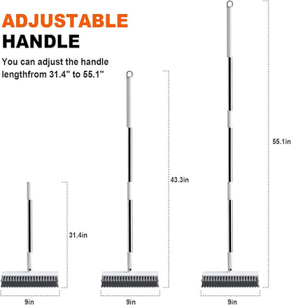 Floor Scrub Brush with Long Handle, Heavy-Duty Tile and Shower Grout Brush Stiff, Professional Grout Cleaner for Bathroom, Kitchen, Floor, Tile Brush Concrete Surfaces