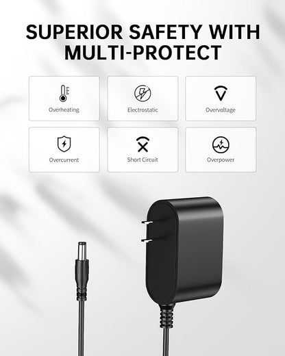 WUKUR 10V Charger for Bissell Pet Stain Eraser 2054 2002 2003 20037 20028 2003A 2164A 2842 2846 2877 3181 3180 3182, Power Adapter for Bissell Cordless Handheld Portable Carpet Vacuum Cleaner 1611736