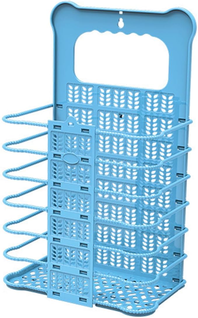 Luxshiny Plastic Laundry Baskets Wall Mount Storage Organizer Collapsible Bucket