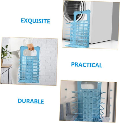 SOLUSTRE Foldable Laundry Basket Wall Mount Creative Space-Saving Clothes Storage Hamper Waterproof Plastic Organizer for Bathroom and Laundry Room