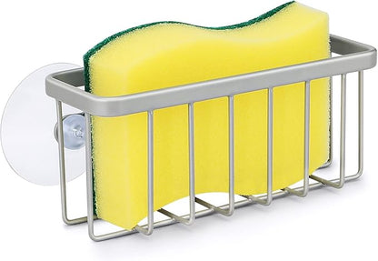 HLOOL Sponge Holder for Kitchen Sink, Kitchen Sink Sponge Holder,Sink Caddy,Dish Soap Holder （Mat Silver）