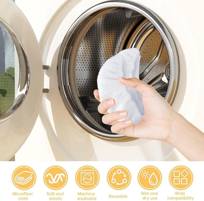 Steam Cleaner Accessories, Universal Reusable Steam Mop Pads, Steam Shot Attachments, Handheld Steam Cleaner Washable Microfiber Cloth (10 PCS)