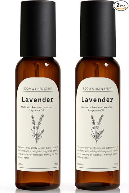 Lavender Room Spray, 2 Pack 4.06oz Air Freshener Spray, Long Lasting Room Air Fresheners for Home, Odor Eliminator for Bathroom Office Bedding