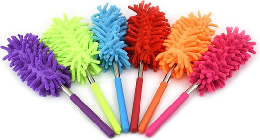 11'' to 31'' Extendable Telescoping Microfiber Duster Bendable Brush Washable Dusting Brush for Office Home Car