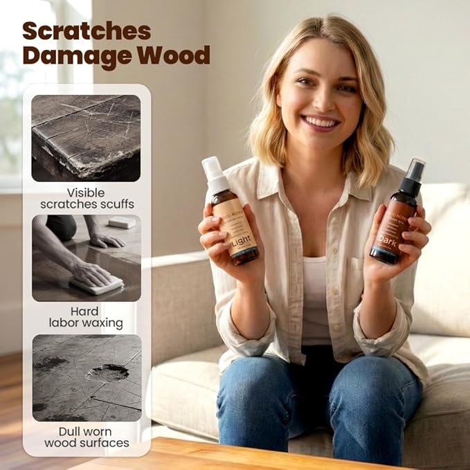 Professional Wood Floor Scratch Repair, Wood Repair Kit, Restore A Finish for Wood, Floor Cover Nicks and Scratches, Hides Minor Defects, Wood Furniture Repair Kit (2Sets)