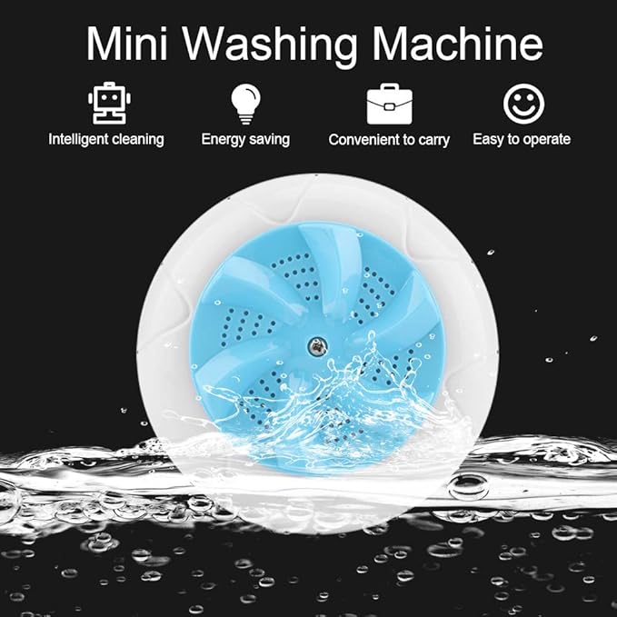 Washing Machine for Mini Travel Tool Business Trip Cleaner Utensil for Tool Tool Traveling Product Supply Machine Pot Washers (Blue)
