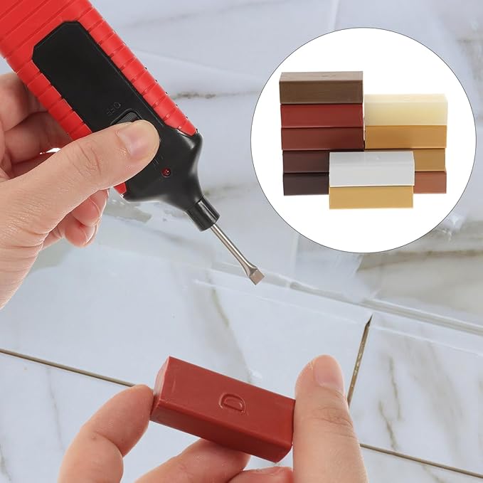 11 pcs Wood Wax Filler Sticks Vinyl Floor Repair Kit Laminate Flooring LVP Hardwood Scratch Remover Melting Wax Blocks for Furniture Cabinet Hole Dent Repair