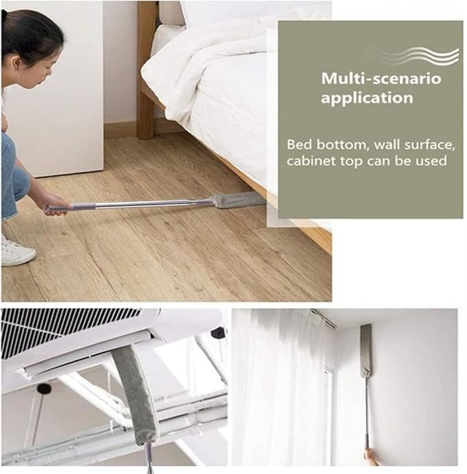 2PCS Retractable Gap Dust Cleaner, Microfiber Hand Duster, Under Fridge & Appliance Duster, Telescopic Dust Brush for Wet and Dry, Cleaning Tools for Home Bedroom Kitchen (2PCS)