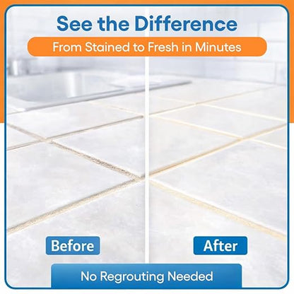 Grout Paint Pen Light Beige — Grout Colorant & Sealer Marker, Restores & Repairs Grout Lines, Quick-Dry, Bathroom Kitchen Shower Floor Tiles | Groutastic