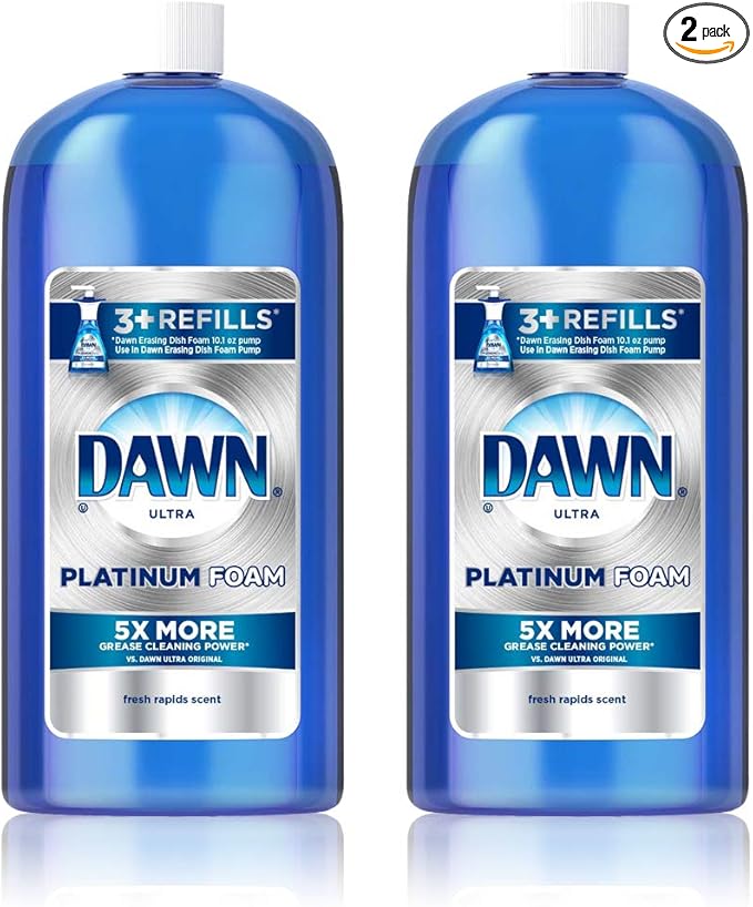 Dawn Platinum Erasing Dishwashing Foam Refill, Fresh Rapids, 30.9 Fl Oz (Pack of 2)