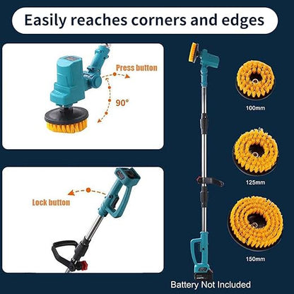 Electric Spin Scrubber Extra Long Foldable Compatible with Makita 18V Battery(Tool Only),Cordless Rechargeable Spin Scrubber,1800RPM Cordless Cleaning Brush for Bath/Tub/Tile/Floor