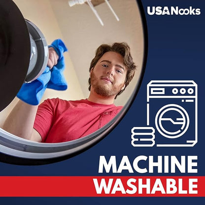 USANOOKS Microfiber Cleaning Cloth - 6 Pcs 11.5"x11.5" - High Performance - 1200 Washes, Ultra Absorbent Towels Weave Grime & Liquid for Streak-Free Mirror (Pack of 6)