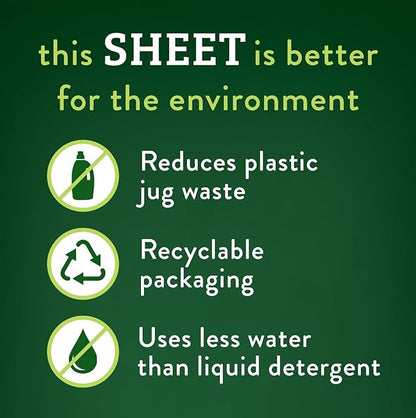 Biokleen Laundry Detergent Sheets - Dye & Fragrance Free, Hypoallergenic, Enzymatic Cleaner, Stain Remover, Bio Active Formula, No Plastic Jug, Unscented, 100 Loads