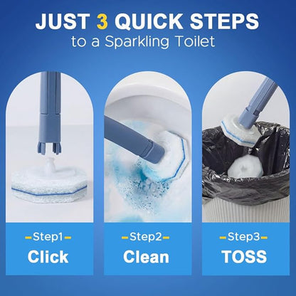 60 Count Toilet Wand Cleaner Refills for Clorox, 5X Cleaning Power Disposable Prefilled Toilet Cleaning Scrubbers, No Falling Apart, Fresh Fragrance