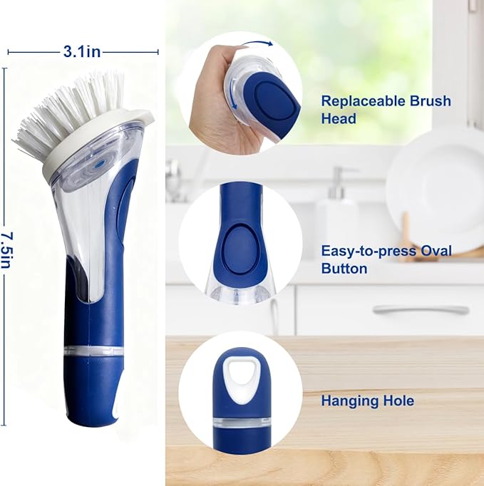 CELOX Dish Brush with Soap Dispenser, Soap Brush for Kitchen Sink