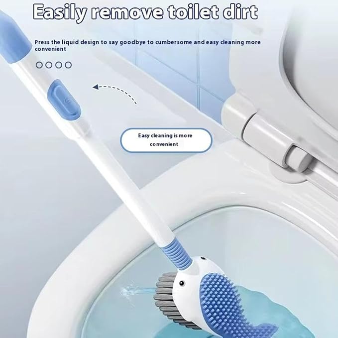 Suction Cup Toilet Brush Set, 2025 Wall-Mounted Toilet Cleaner with Built-in Liquid Dispenser & Quick-Dry Holder, Touch Free, Space-Saving Hygienic Bathroom Organizer for Home,RV,Boat (Yellow)
