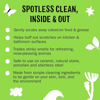 Molly's Suds Sink and All Purpose SCRUB | Gently Removes Stains, Scrubs Away Grease & Gime, Buffs out Scratches | Plant and Mineral Based | 2 Pack, Citrus Scent