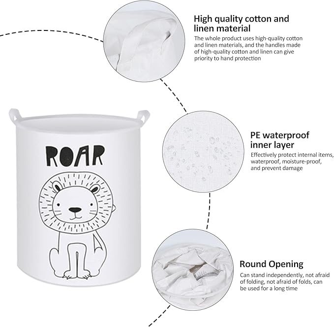 Collapsible Laundry Basket in Bedroom Waterproof Laundry Hamper in Bathroom Large Laundry Bag in College Dormitory Cloakroom Livingroom Nursery Organizer Toy Bin