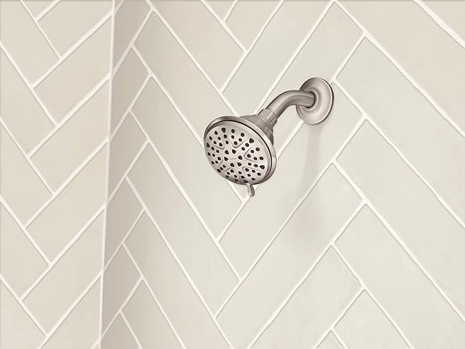 Moen 218W0SRN Attune 8-Function Wall Mount Fixed Showerhead, Spot Resist Brushed Nickel (Pack of 3)