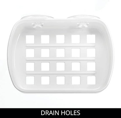 iDesign Suction Cup Soap Dish for Shower - White