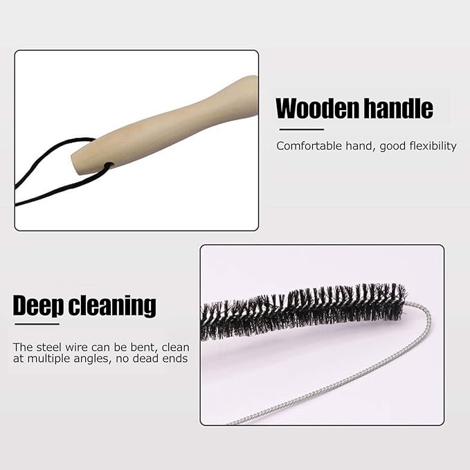 Fdit Dryer Vent Cleaner Kit Lint Brush Flexible Bendable Dryer Washing Machine Refrigerator Pipe Dredge Tool Universal Vacuum Attachment Fits Vacuum Hoses(Black)