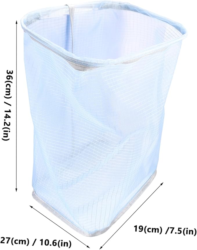 Wall Hanging Clothes Basket Breathable Mesh Laundry Hamper for Dirty Clothes Space-saving Storage Organizer Suitable for Bathroom and Home Use Blue