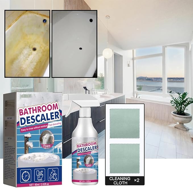Foam Cleaner Bathroom, Bathroom Descaler Stubborn Stains Cleaner, Bathroom Descaler Foam Cleaner Spray (2 Pcs)
