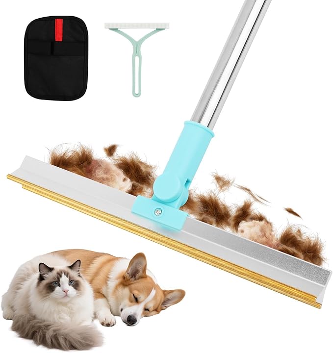 3Pcs Carpet Rake for Pet Hair Removal, with Adjustable Long Handle Pet Hair Removal Carpet Scraper, Dog & Cat Fur Brush & Scraper for Rugs, Floor Mats, Couches