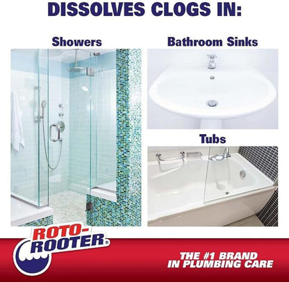 Roto-Rooter Hair Clog Remover l Dissolves Hair Clogs Faster l Safe on Pipes | 128 oz.