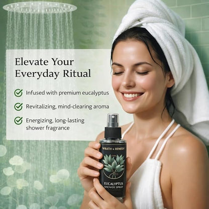 Eucalyptus Shower Spray Aromatherapy — 700+ Sprays, USDA Organic 100% Pure Essential Oil Aromatherapy Mist for Spa Shower, Steam, Sauna & Linen Before Bed – Premium & Travel Size (4 oz, Made in USA)