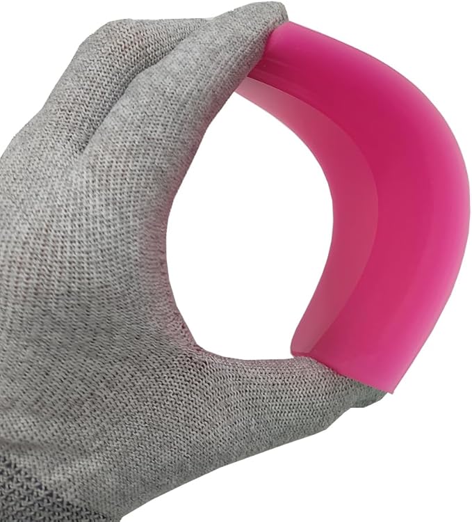 4 Inch Pink Anti-Scratch TPU Rubber Squeegee PPF Vinyl Scraper for Paint Protection Film, Car Tinting, Window Cleaning (Pink Square)