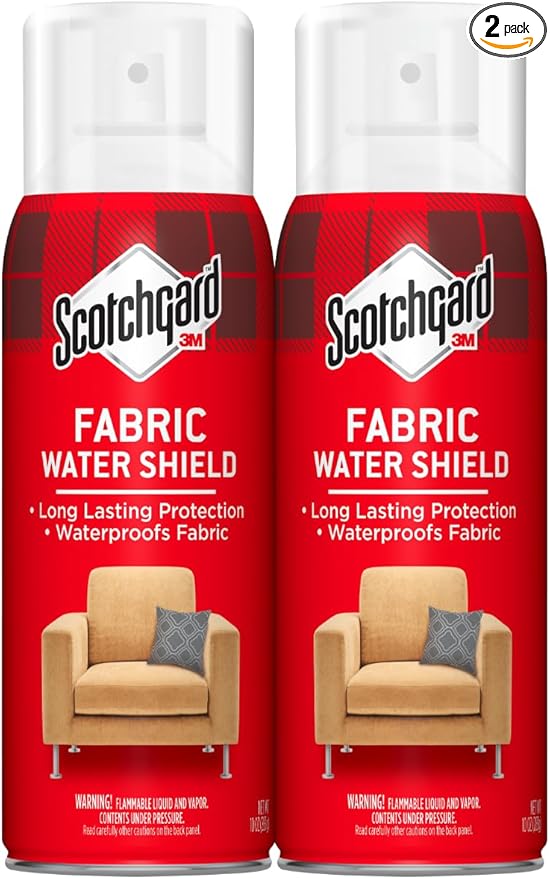Scotchgard Fabric Water Shield, Water Repellent Spray for Spring and Summer Clothing and Household Upholstery Items, Long-Lasting Protection for Seasonal Fabric, Two 10 Oz Cans (Pack of 2)