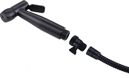 Solid Brass Shower Head Shut Off Valve Water Flow Control with Brass Handle On Off Switch for Hand Shower Bidet Sprayer Shower Arm, Oil Rubbed Bronze