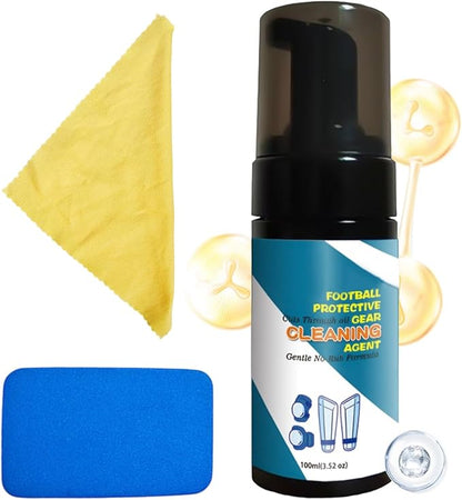 Soccer Gear Cleaning Foam – Sports Equipment Refresher Spray, Shin Guard Care Solution, Glove Wash Agent | Protective Pad Cleaner Formula for Football Training Accessories