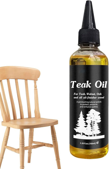 Teak Oil Wood Finish,100ml Hardwood Conditioner Preserver, Hardwood Floor Polisher Restorer, Natural Wood -Restoration Oil for Scratches, Drying, Cracking, and -Damages