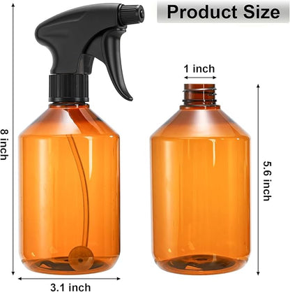 Bekith 6 Pack 360° Plastic Spray Bottles, 17oz/510ml Empty Refillable Containers, Upside Down Fine Mist Spray Bottle with Adjustable Nozzle for Cleaning, Cooking, Hair, Plant