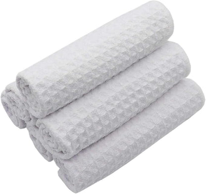 Microfiber Kitchen Cleaning Cloth Thick Dish Rags Waffle Weave Washcloths Dish Cloths Ultra Absorbent Odor Free 12inch X 12inch 6 Pack White
