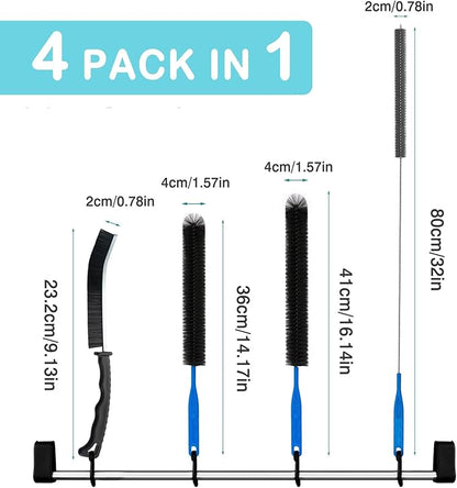 Dryer Vent Cleaning Kit, Flexible Brush Set with Bendable Wire Shaft for Lint Removal, Refrigerator Coil Cleaner, HVAC Duct Cleaning Tools