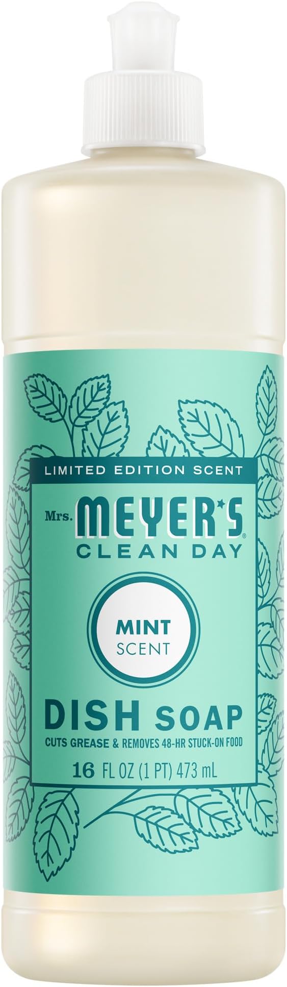 MRS. MEYER'S CLEAN DAY Liquid Dish Soap, Mint, 16 fl. Oz