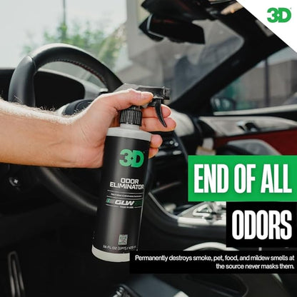 3D Odor Eliminator, GLW Series | Ultra Powerful Air Freshener | Long Lasting Odor Relief | Neutralizes Unwanted Smells | Fresh Scent | DIY Car Detailing (64 Oz) (64OZ)