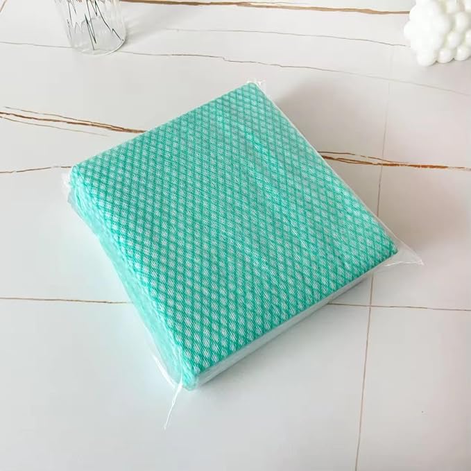 50 Count Disposable Cleaning Cloths - 13.8"x15.8" Kitchen Soft Absorbent Multipurpose Household Cleaning Towels, Cleaning Cloths for Stove Bathroom Handy Wipes, Multi-Color