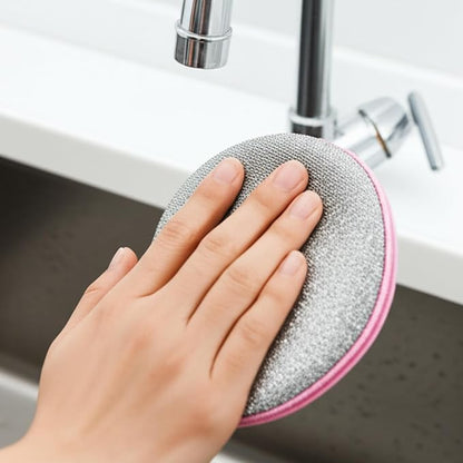 Kitchen Double-Sided Dishwashing Sponge Scrubber for Pots and Pans Cleaning Cloth Household Dishcloth Scouring Pad Pink 10 pcs Yellow 10 pcs